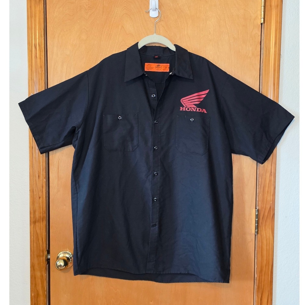 Red Kap Honda Work Shirt Mens XL Black Short Sleeve Official Licensed Mechanic